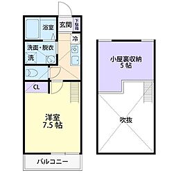 ラフィネ森林公園 1Kの間取図画像