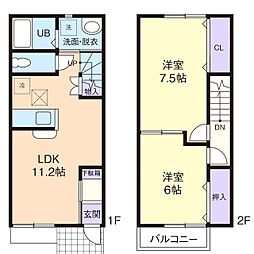 ラ・クレール 2LDKの間取図画像
