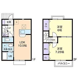 グラシアK 2LDKの間取図画像