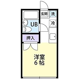 メゾンド都賀 1Kの間取図画像
