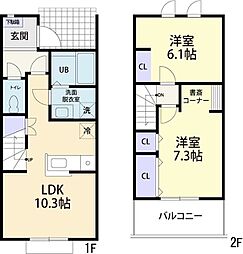 ルピナス2 2LDKの間取図画像
