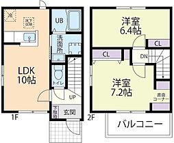 楓 B 2LDKの間取図画像