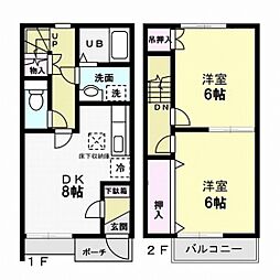 フォレストコート 2DKの間取図画像