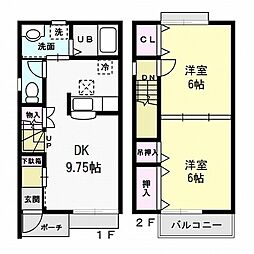 パークホームズC 2DKの間取図画像
