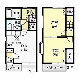 ルボヌールA 2DKの間取図画像