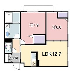 シャーメゾンRAC中沢 2LDKの間取図画像