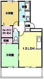 ビュークレスト 2LDKの間取図画像