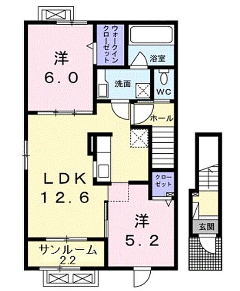 ブルースター　II 201｜福井県鯖江市糺町13－9－1(賃貸アパート2LDK・2階・61.80㎡)の写真 その2