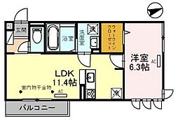 ポワロ 2階1LDKの間取り