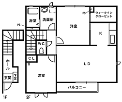 シャーメゾン中央 202 ｜ 福井県敦賀市中央町1丁目4－12（賃貸マンション2LDK・2階・69.94㎡） その2