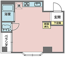 ラ・エスペランス 1Kの間取図画像