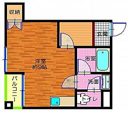 リリーフ神楽 ワンルームの間取図画像