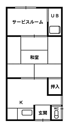 真柄アパート 1DKの間取図画像