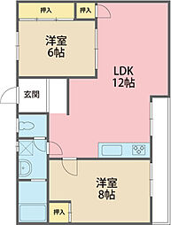 パークホームツルガ 2LDKの間取図画像