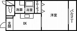 リンカーフェルト 1DKの間取図画像