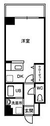 ヴェルディール 1Kの間取図画像