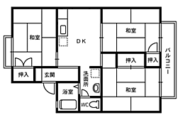 メゾンドセジュール 3DKの間取図画像