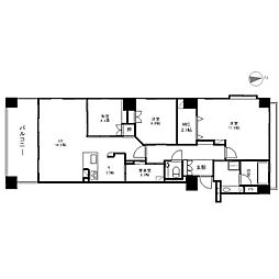 グランドハイツ岡田 6階2SLDKの間取り