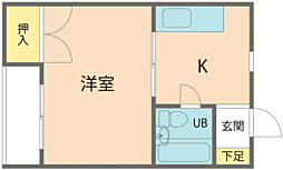 ヴィラ・松本 1Kの間取図画像