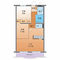 ハートフル　リアン 202 ｜ 福井県大野市庄林23-10-3（賃貸マンション2LDK・2階・60.00㎡） その2