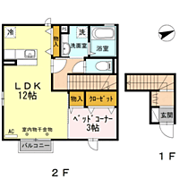 サントゥアーリオD 201 ｜ 福井県福井市加茂河原2丁目4番10号（賃貸マンション1LDK・2階・43.66㎡） その2