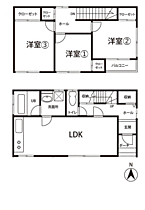 グランソル文京 E ｜ 福井県福井市文京7丁目1-43（賃貸アパート3LDK・1階・78.67㎡） その2