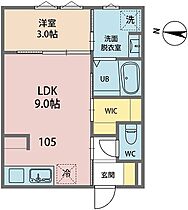 INTEGRAL　GRANDE 105 ｜ 福井県福井市大町清水畑303番1（賃貸アパート1LDK・1階・31.12㎡） その2