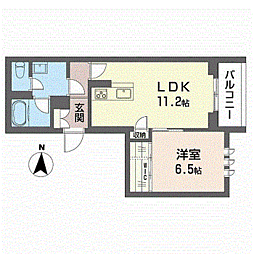 ラ　カンタービレ 207 2階1LDKの間取り