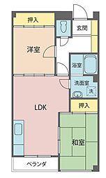 ヴィラ高島 2LDKの間取図画像