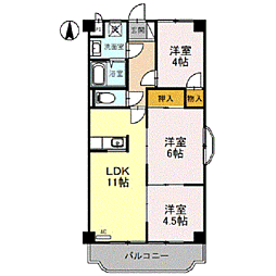 ASPEC成和 2階3LDKの間取り