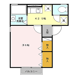 トリアノン文京 1階1Kの間取り