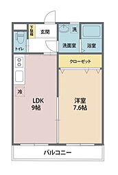 カーサドレッセ 1LDKの間取図画像
