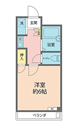 エレガンテ花月 1Kの間取図画像