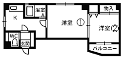 エクシード1 2Kの間取図画像