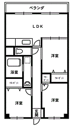 ロイヤルシャトー一番館 3LDKの間取図画像