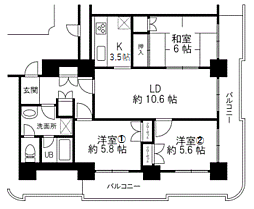 ストークマンション福井 3LDKの間取図画像