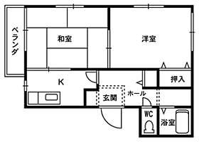 樹立II 201 ｜ 福井県小浜市湊12-41（賃貸アパート2K・2階・36.75㎡） その2