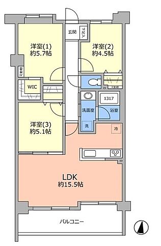 間取り ダイアパレス若葉弐番館 3階/◆リノベーション済