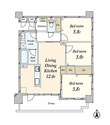 マイキャッスル板橋 3LDKの間取図画像