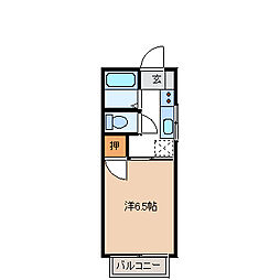 阿久津コーポ 1Kの間取図画像