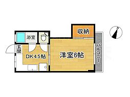 葵コーポ 1DKの間取図画像