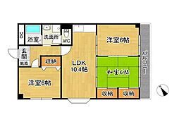 第5オリエンタル山繁 3LDKの間取図画像