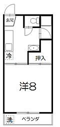 サンコービル 3階1Kの間取り