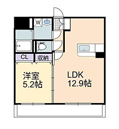 本永マンション 1階1LDKの間取り