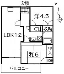 アドバンス自由ケ丘C 2LDKの間取図画像