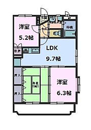 さくらマンション 3LDKの間取図画像