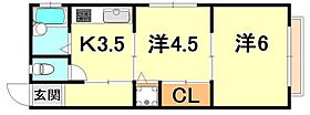 兵庫県神戸市須磨区川上町２丁目（賃貸アパート2K・1階・32.00㎡） その2