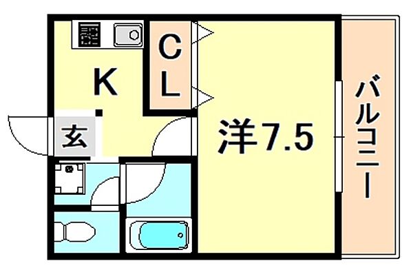 兵庫県神戸市須磨区大田町４丁目(賃貸マンション1K・3階・26.08㎡)の写真 その2