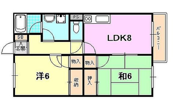 兵庫県神戸市長田区重池町２丁目(賃貸マンション2LDK・1階・51.21㎡)の写真 その2