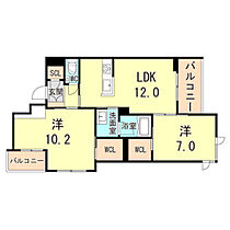 兵庫県神戸市中央区熊内町６丁目（賃貸マンション2LDK・2階・64.58㎡） その2